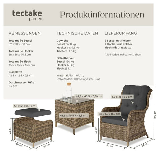 Rattan Sitzgruppe Benissa natur