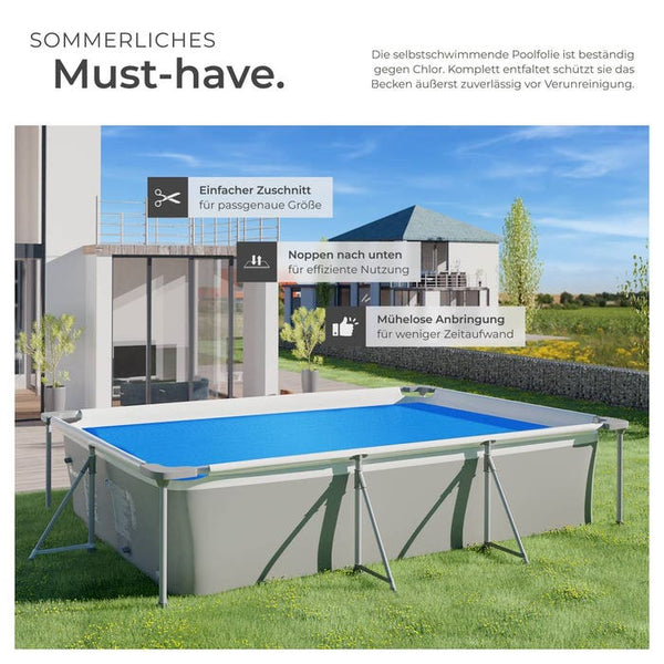Poolabdeckung Solarfolie rechteckig blau 160 x 260 cm