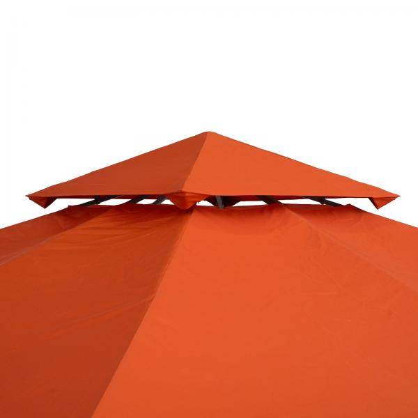 Ersatzdach Pavillondach für Metallpavillon Polyester 3x3m Rostrot