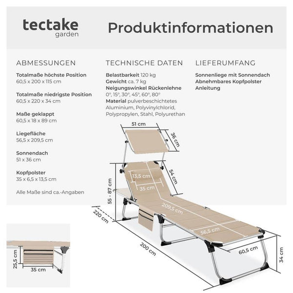 Sonnenliege Lorella beige