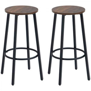 Barhocker-Set aus 2 Barstühlen im Industrial Design, Metallrahmen, Fussstütze