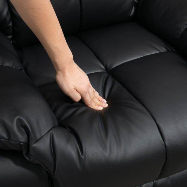 Massagesessel, Relaxsessel, 8 Vibrationspunkte, Liegefunktion, Kunstleder, schwarz,
