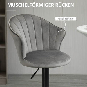 2er-Set Barhocker höhenverstellbarer Grau