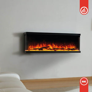 KAMINIO 3-in-1 Elektrokamin LEA - Panoramaview 36 Zoll Schwarz