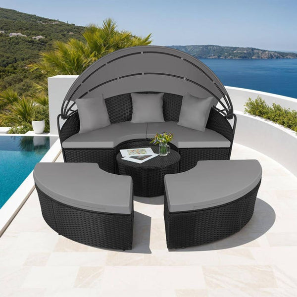 Rattan Sonneninsel Santorin schwarz