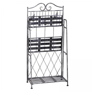 Pflanzregal Blumenregal 3 x Ebene Metall Klappbar Silbergrau