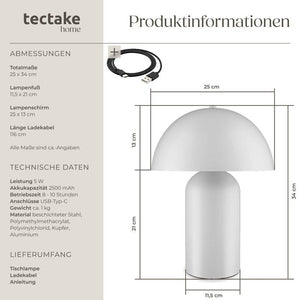 Retro-Tischlampe Kade weiss