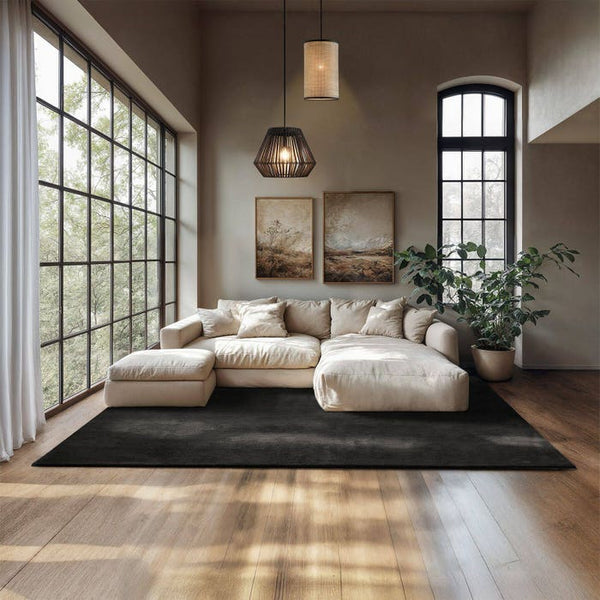 Tapis à poils courts Soft Zone noir 200 x 290 cm 