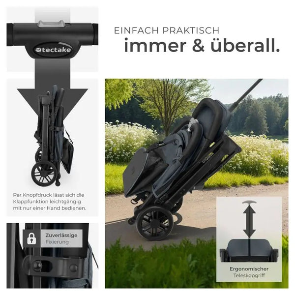 Buggy Kinderwagen Finn klappbar mit 5-Punkt-Gurt anthrazit