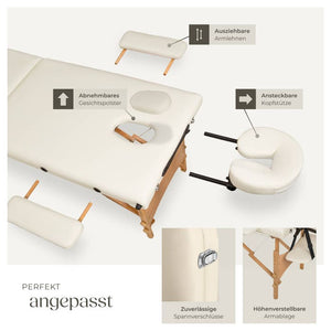 Lettino da massaggio a 2 zone con imbottitura da 5 cm, beige