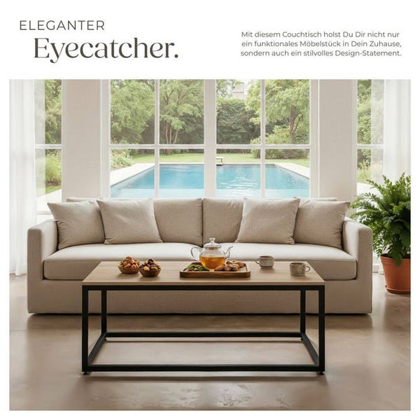 Couchtisch Lynch Industrial Holz hell, Eiche Sonoma