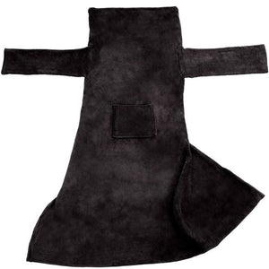 2x Kuscheldecken mit Ärmeln, 200x170cm, schwarz