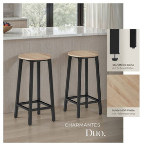 2x sgabelli da bar Corby - Marrone chiaro industriale