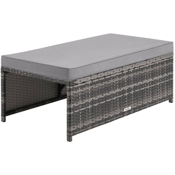 2-in-1-Rattanlounge-Set Monopoli grau