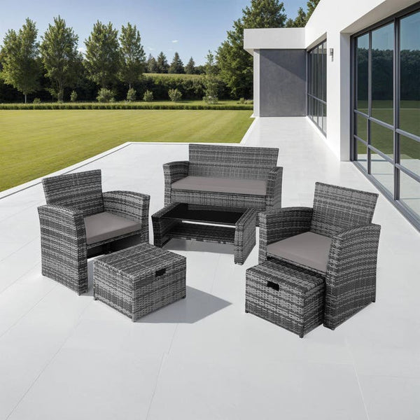 Rattan Sitzgruppe Modena grau