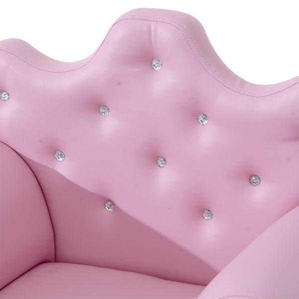 Kindersessel Kindersofa Mädchen Softsofa Kristallknöpfen Hocker Rosa