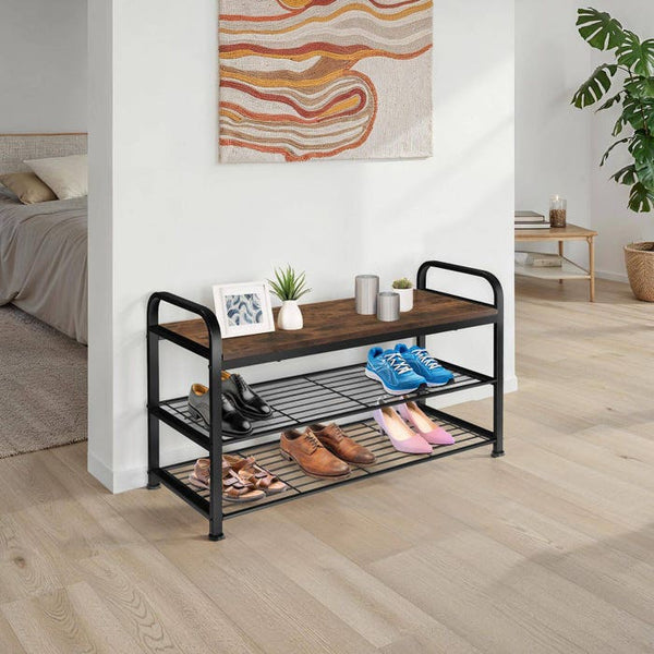 Southampton shoe rack - Industrial dark brown 