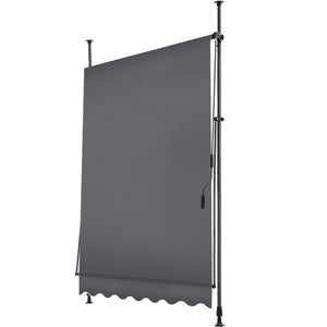 Klemmmarkise schwarz/grau 150 x 180 cm