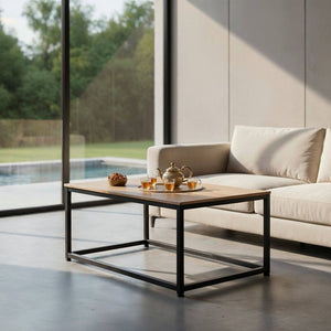Couchtisch Lynch Industrial Holz hell, Eiche Sonoma