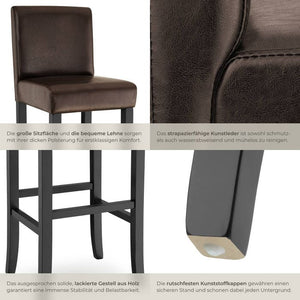 Brown bar stools, set of 6 