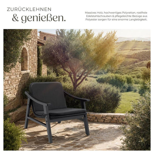 Rattan Stuhl Treviso schwarz