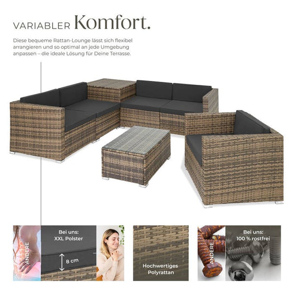 Rattan Lounge Pisa, natur