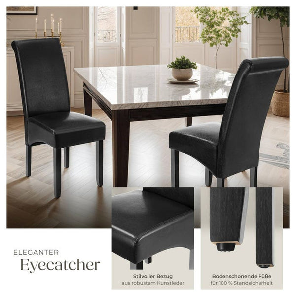 6 Esszimmerstühle, ergonomisch, schwarz