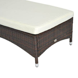 Mobile Gartenliege Kaffeebraun Rattanliege Polyrattan