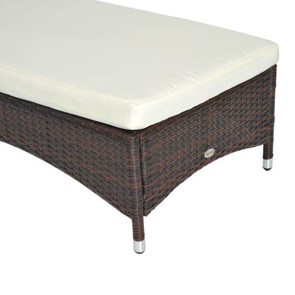 Mobile Gartenliege Kaffeebraun Rattanliege Polyrattan
