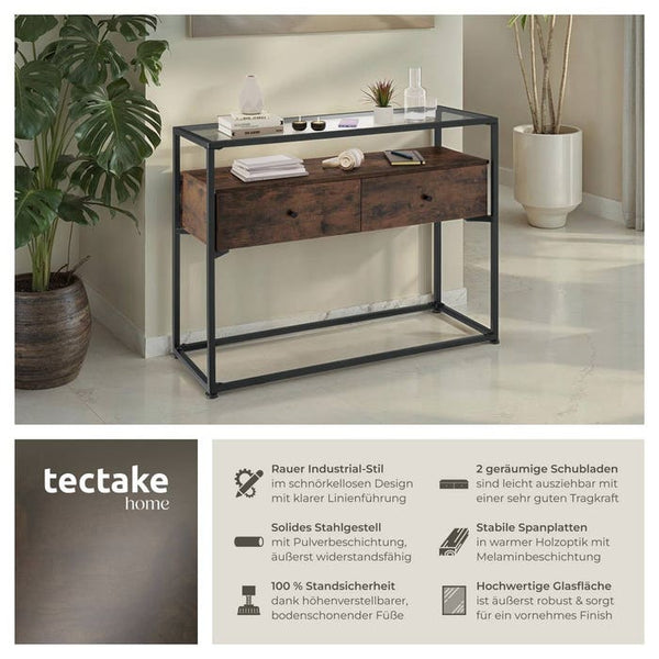 Konsolentisch Reading 101,5x41,5x80,5cm Industrial dunkelbraun