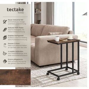 Luton side table, industrial style, dark wood, rustic 