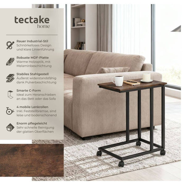 Luton side table, industrial style, dark wood, rustic 