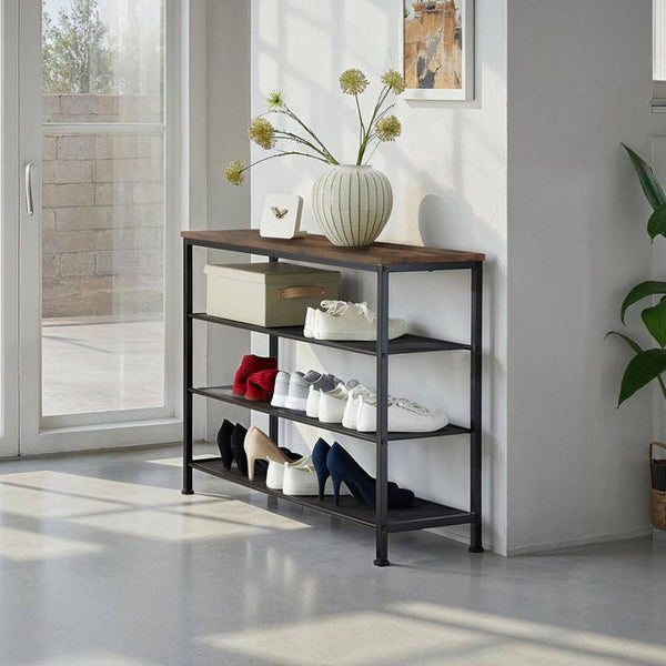 Schuhregal Portsmouth Industrial Holz dunkel, rustikal