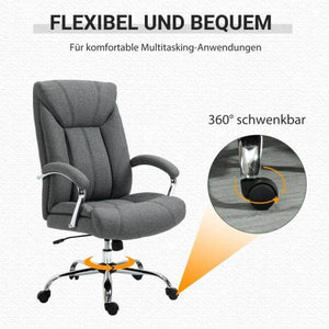 Bürostuhl mit Wippfunktion ergonomischer Stuhl höhenverstellbarer Drehstuhl Nylon Grau