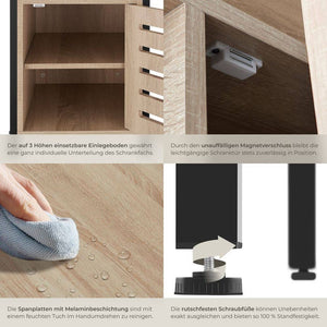 Nachttisch Waterford Industrial Holz hell, Eiche Sonoma