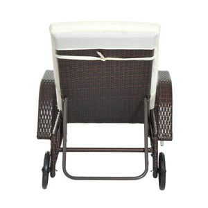 Mobile Gartenliege Kaffeebraun Rattanliege Polyrattan
