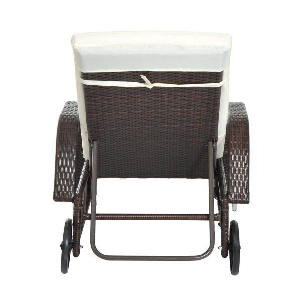 Mobile Gartenliege Kaffeebraun Rattanliege Polyrattan