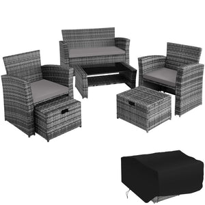 Rattan Sitzgruppe Modena grau