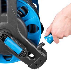 Mobile Schlauchtrommel Basic 30 m in Blau Mit Multifunktions-Handbrause