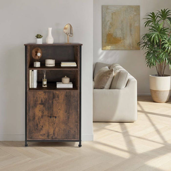 Highboard Doncaster Industrial Holz dunkel, rustikal