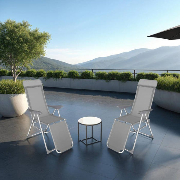 2er Set Aluminium Gartenstuhl Jana grau
