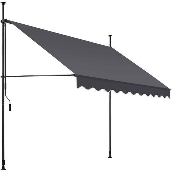 Klemmmarkise schwarz/grau 250 x 180 cm
