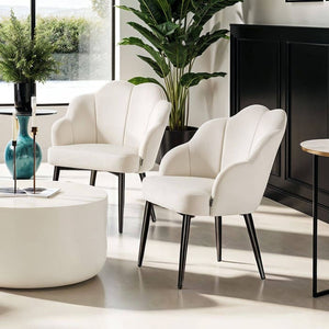 Cocktailsessel Hellen creme/schwarz 2er Set