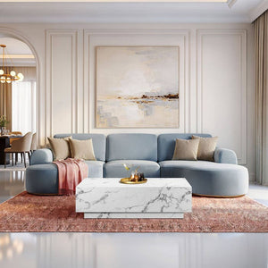 Couchtisch Lasley Marmor Optik weiß 120 x 60 x 35 cm