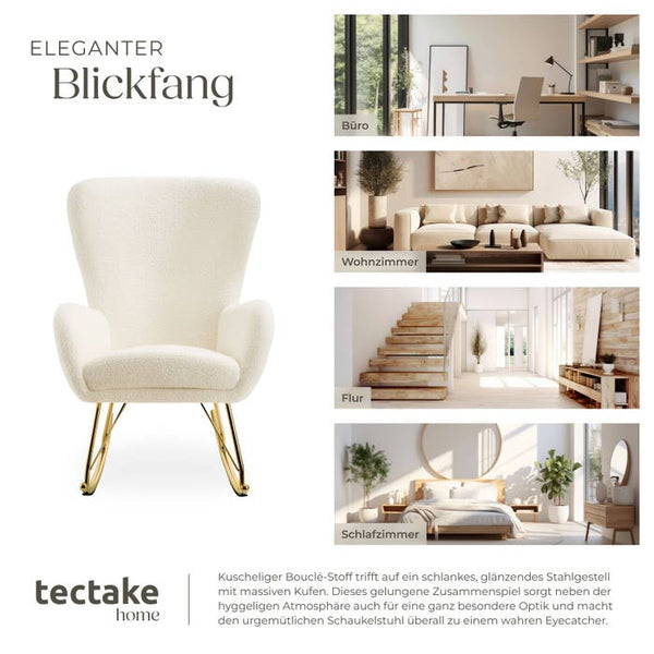 Schaukelstuhl Swing creme/gold