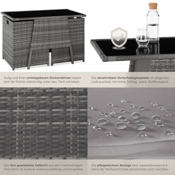 Rattan Sitzgruppe Lausanne grau