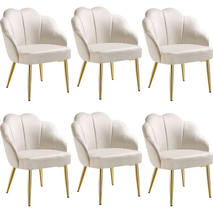 Sedie da cocktail Hellen crema/oro set da 6
