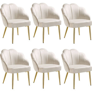 Cocktailsessel Hellen créme/gold 6er Set