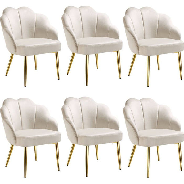 Cocktailsessel Hellen créme/gold 6er Set