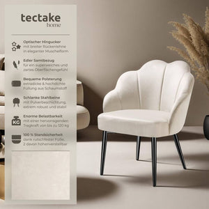 Cocktailsessel Hellen creme/schwarz 2er Set